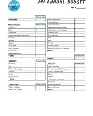 My Annual Budget - PDF